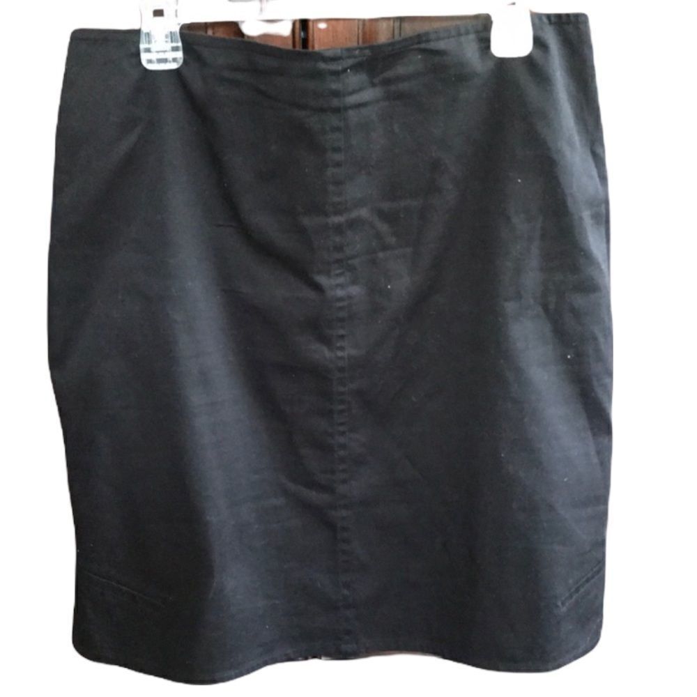 Phillip Adec black cotton twill skirt
